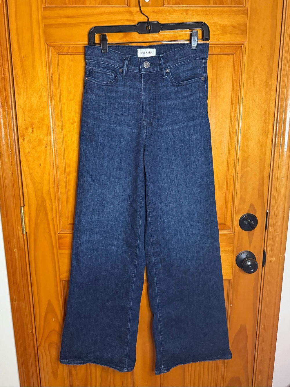 FRAME Le Slim Plazzo Denim Jeans High Rise Full Length Color Guilty Size 28 - Picture 2 of 8